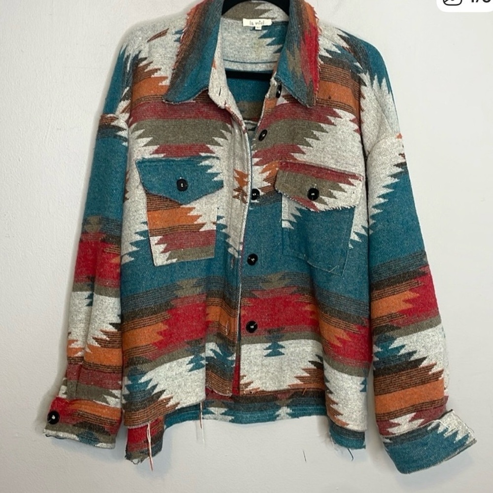 La Miel‎ | Boho Southwestern Soft Oversized Jacket Size Large